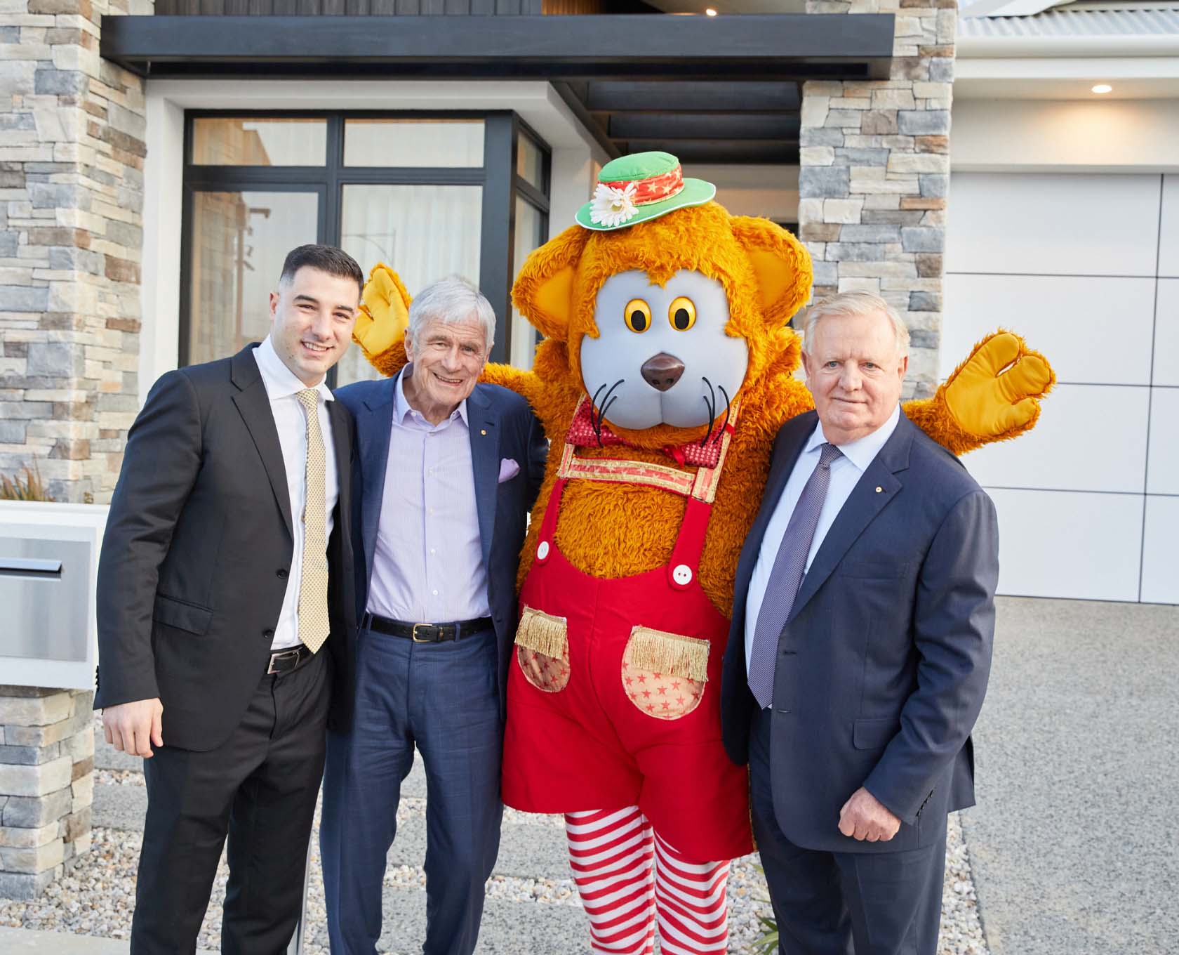 Nigel at the 2022 Telethon Home with Fat Cat, Kerry Stokes and Anthony