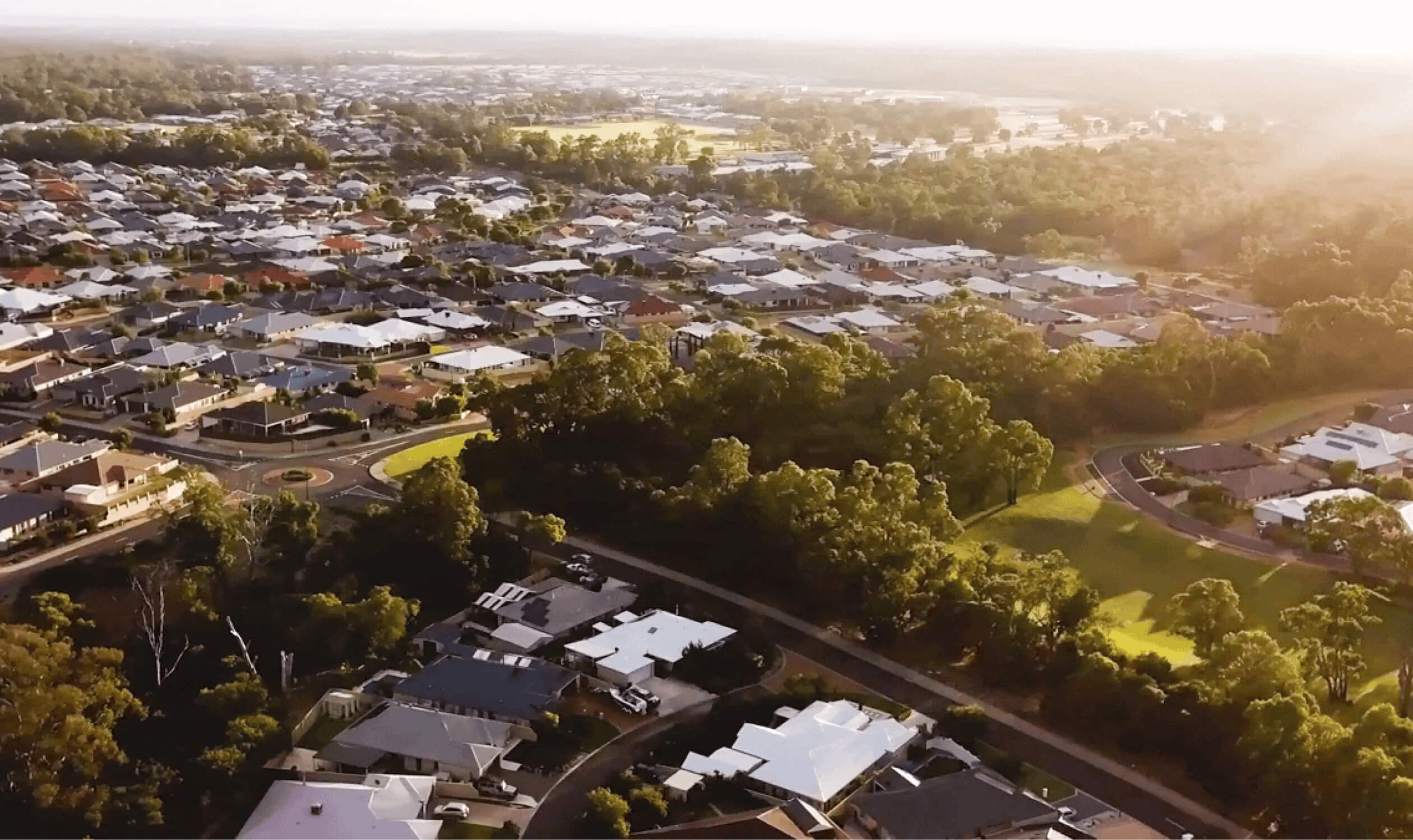 Aerial view of Satterley community