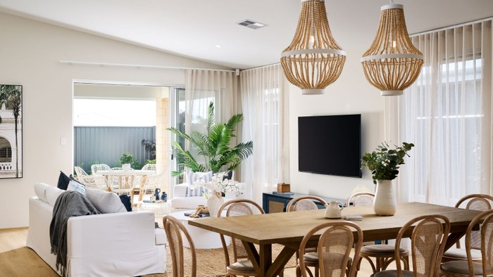 Celebration Homes The Maya dining and living areas