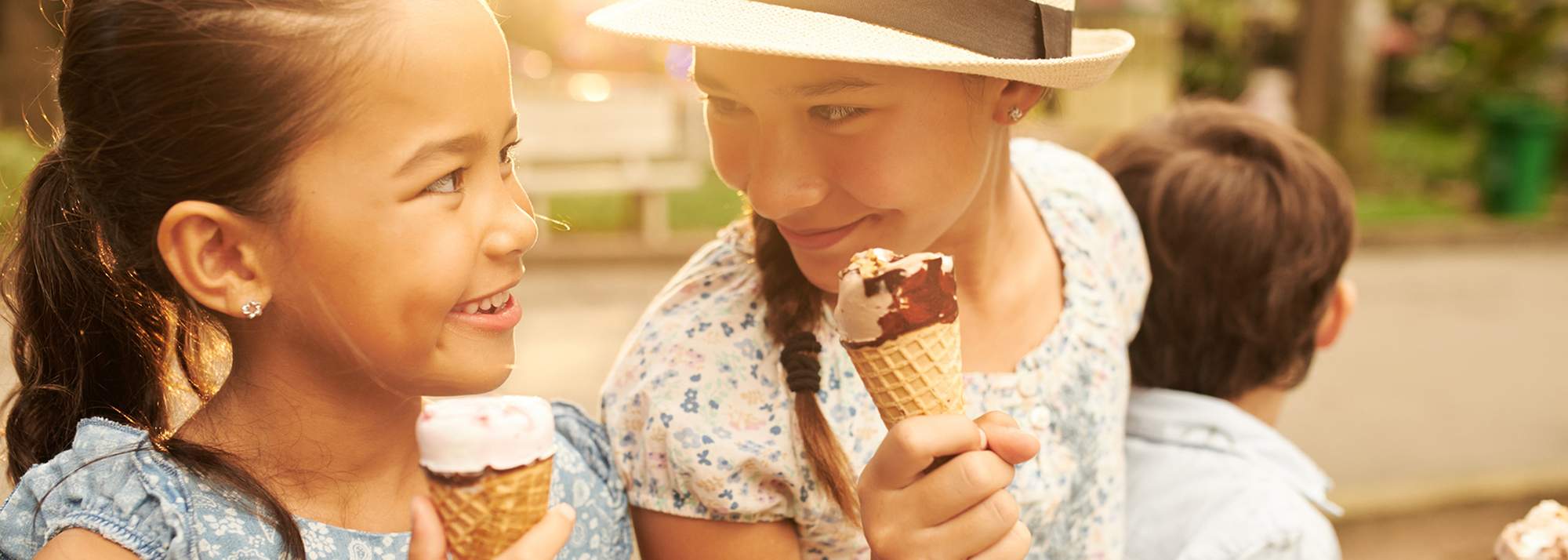 Making friends in your new community sharing an ice cream