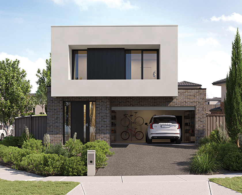 St Helena Place two storey artist impression with garage open