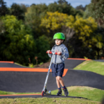 Child riding on new Dalyellup pump track